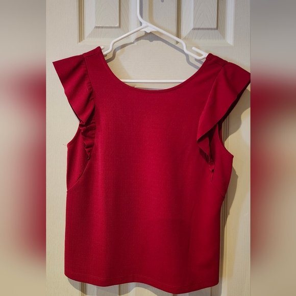 Dynamite Red Ruffle Sleeve Top - Picture 1 of 3